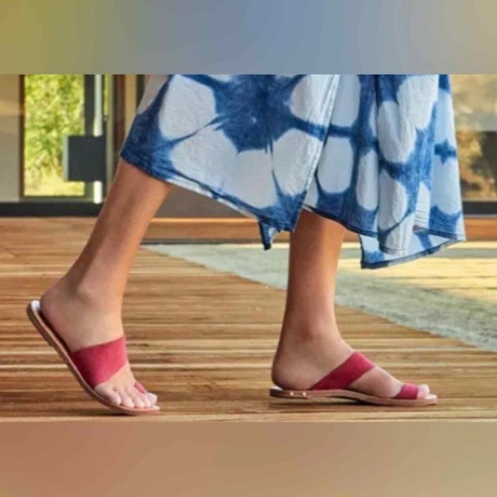 Beek Finch Leather Pink Toe Ring Sandal 9